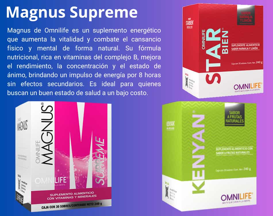 Lámina de Estrés y Cansancio con los productos OMNILIFE recomendados